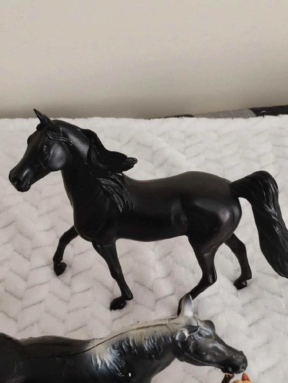 Assorted Kids Toy Horse Pack - Black, Cream, Brown Collectible Figures